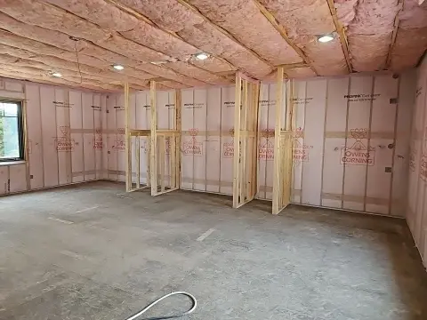 Insulation installed in a newly built home by PNW Construction & Energy Services.